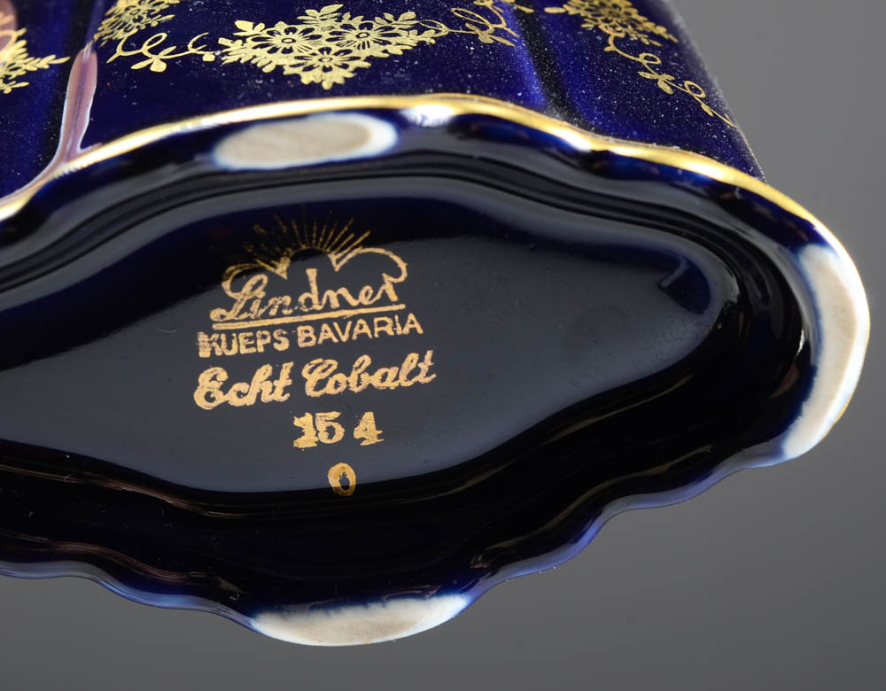 Three Piece Porcelain Cigarette Set and Leaf Dish