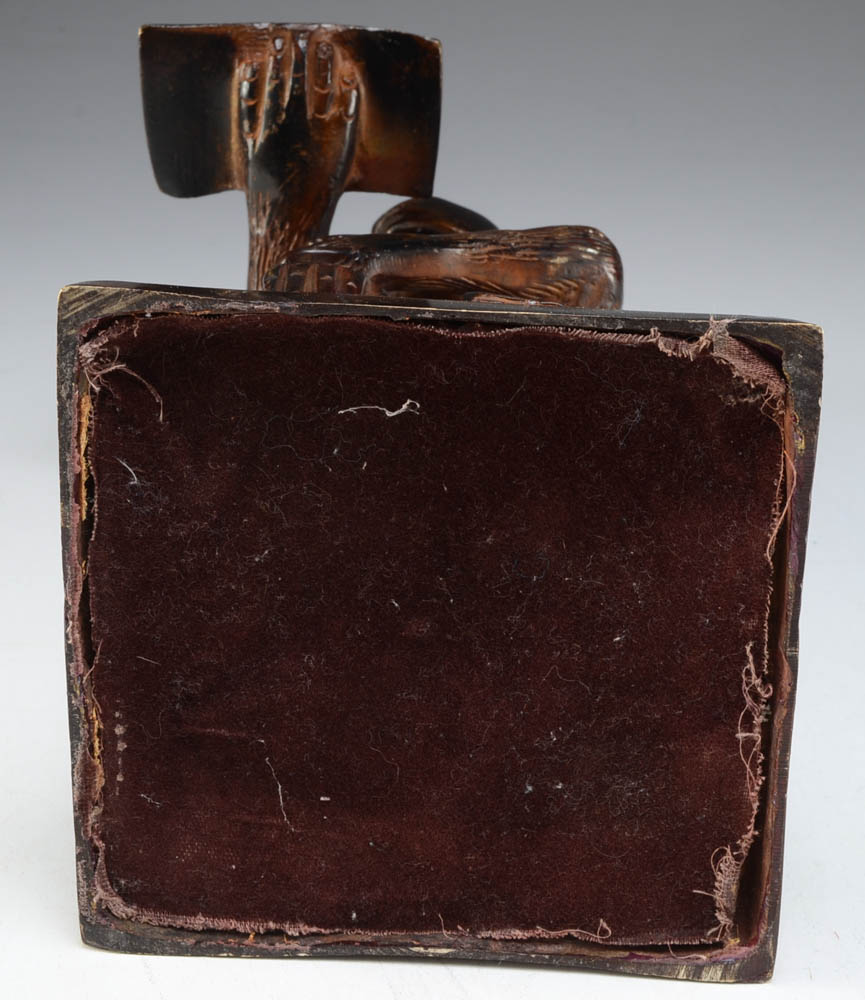 Brass Statuette of Monkey Reading