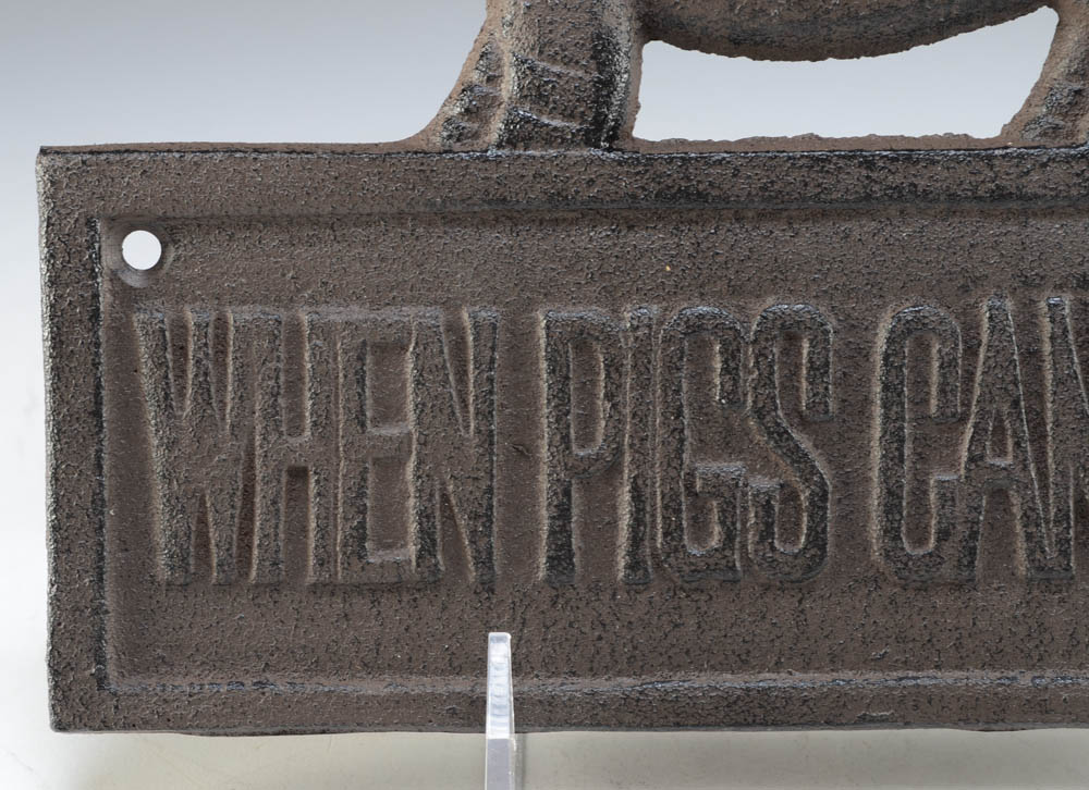 Cast Iron Flying Pig Sign