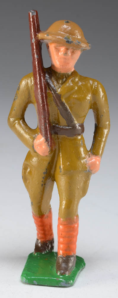 Pair of Grey Iron Lead Toy Doughboy Figurines