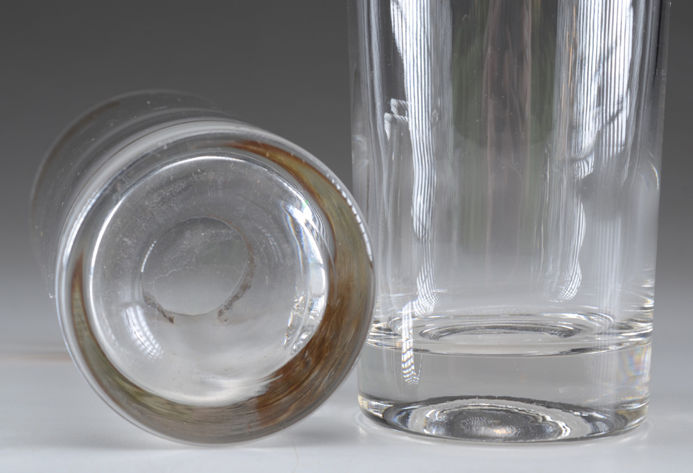 Vintage Glass Tumblers in Metal Carrier