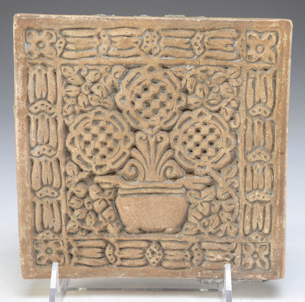 Three Batchelder Arts and Crafts Tiles