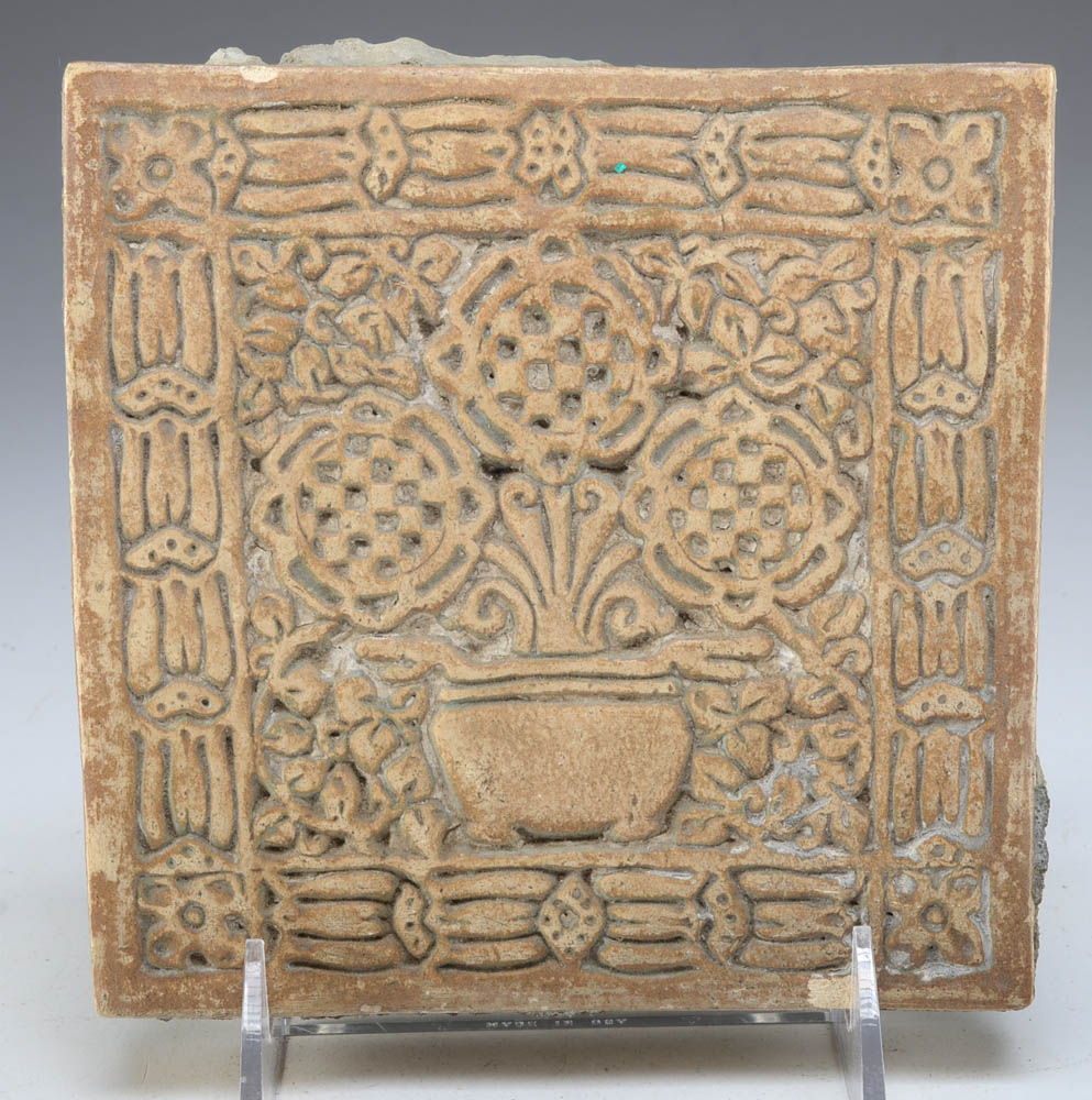Three Batchelder Arts and Crafts Tiles