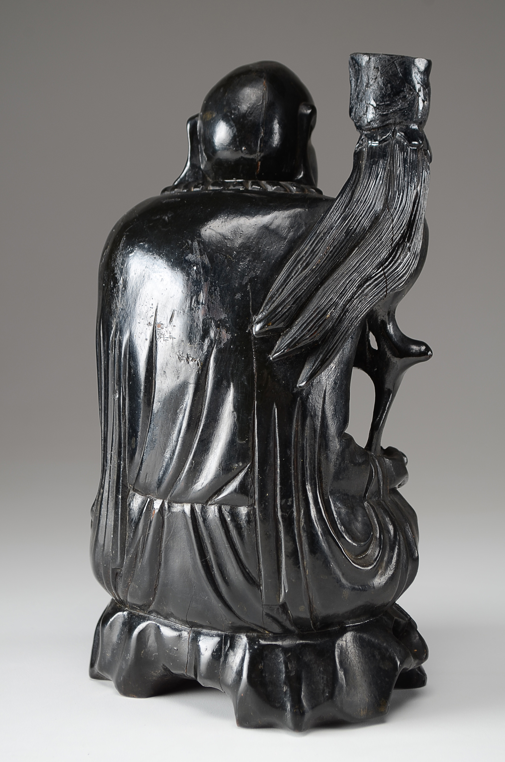 Two Asian Lacquered Wooden Buddha Candle Holders