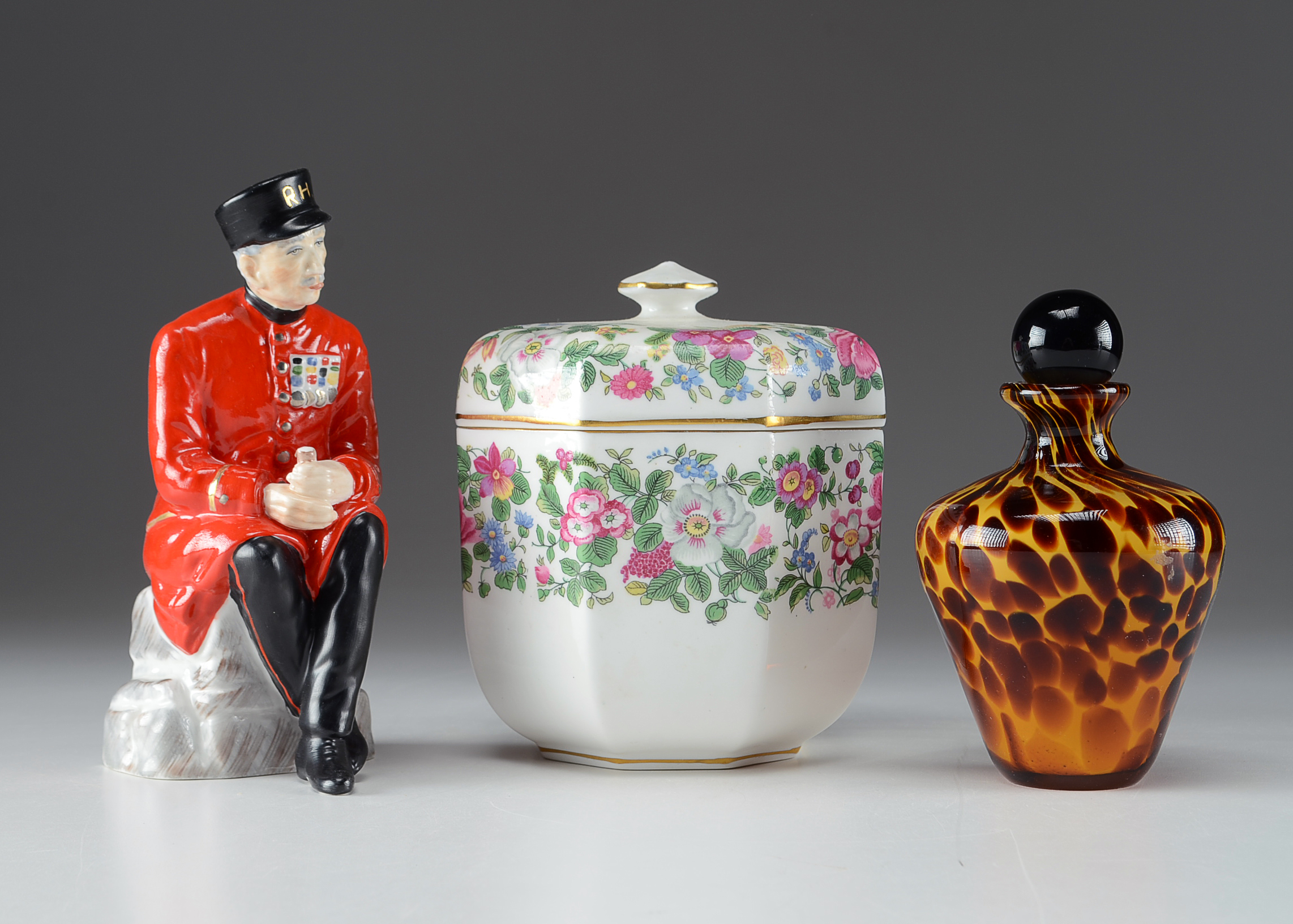 Crown Staffordshire Covered Jar, Coalport Figurine, and More