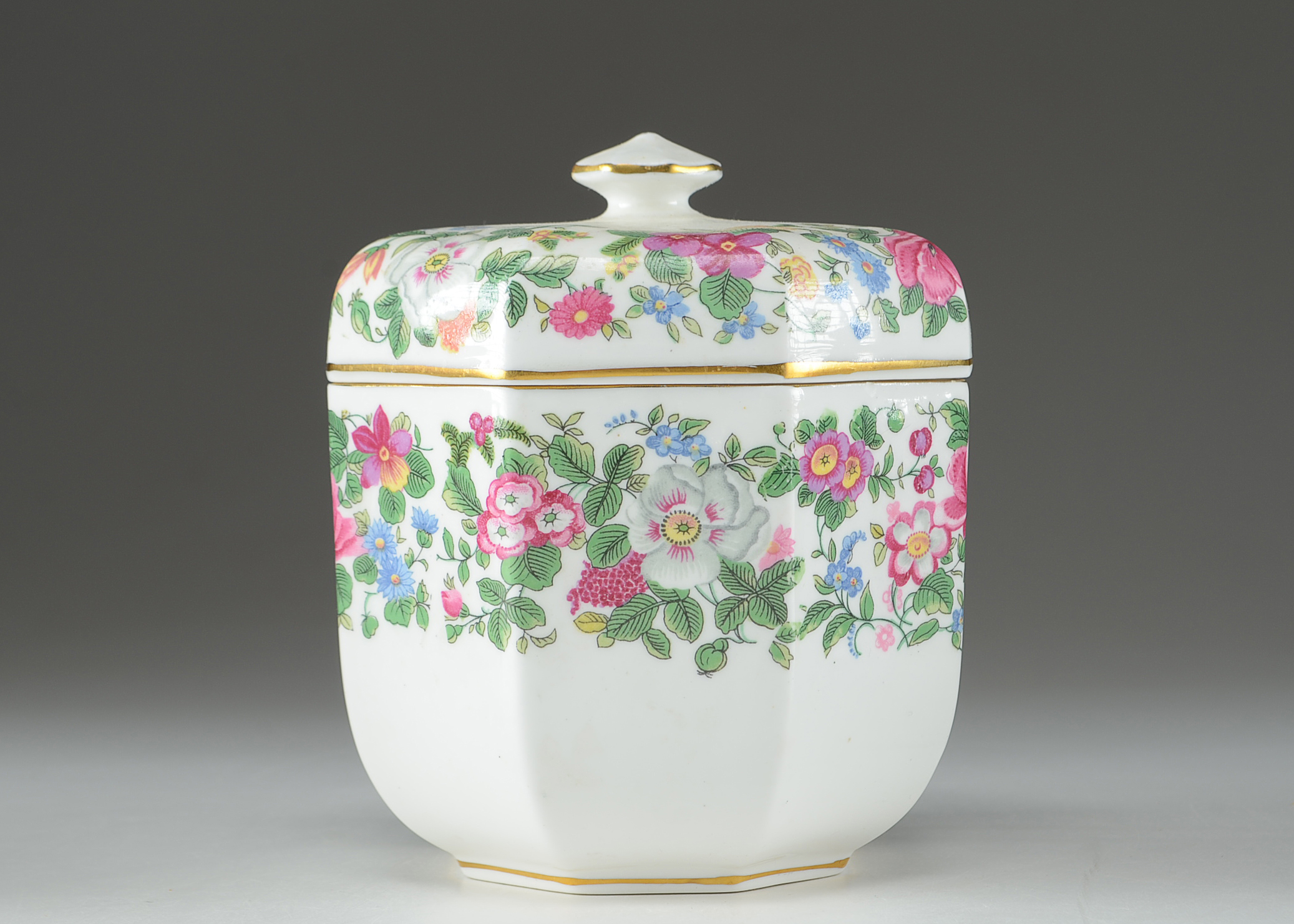 Crown Staffordshire Covered Jar, Coalport Figurine, and More