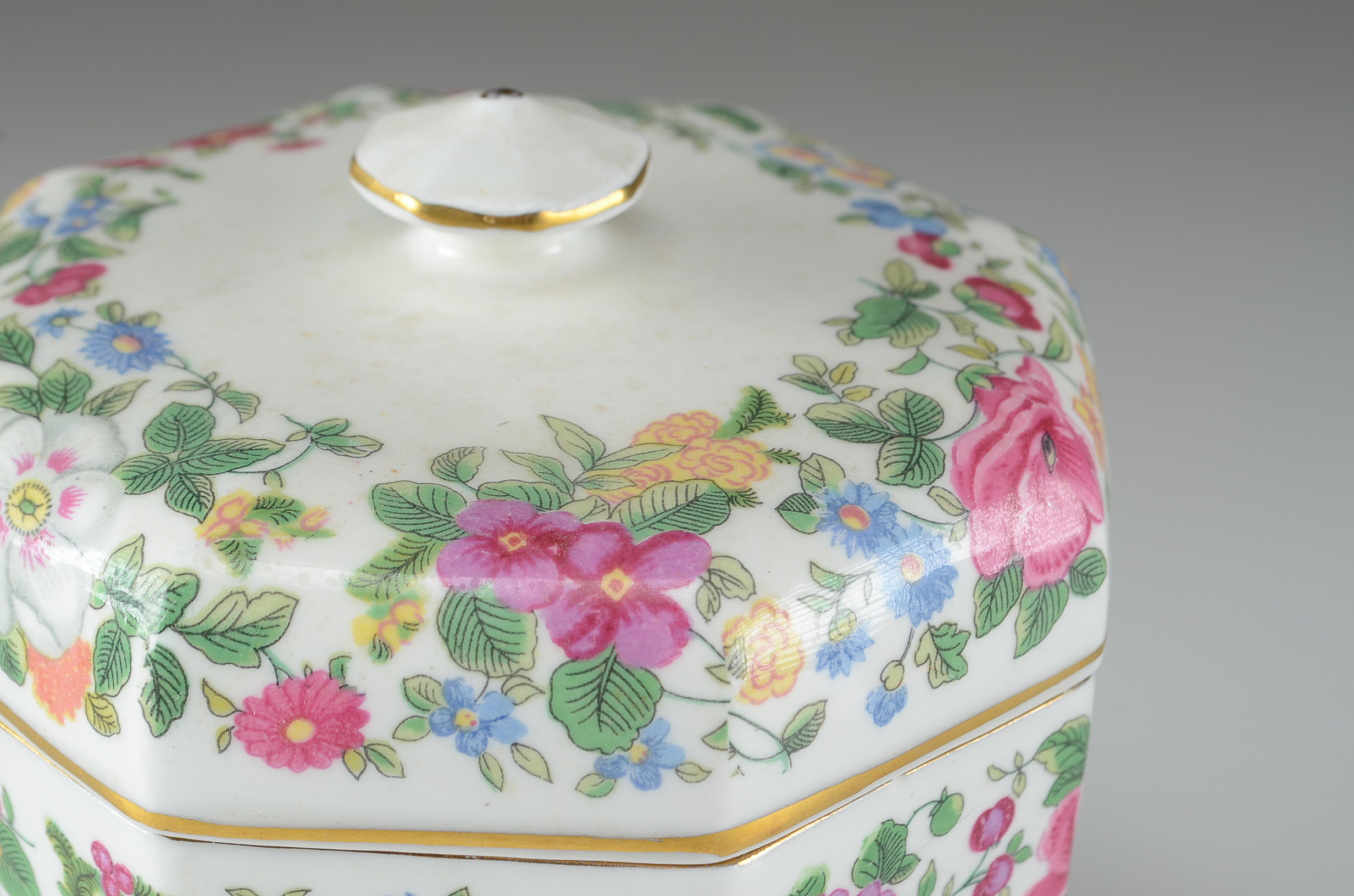 Crown Staffordshire Covered Jar, Coalport Figurine, and More