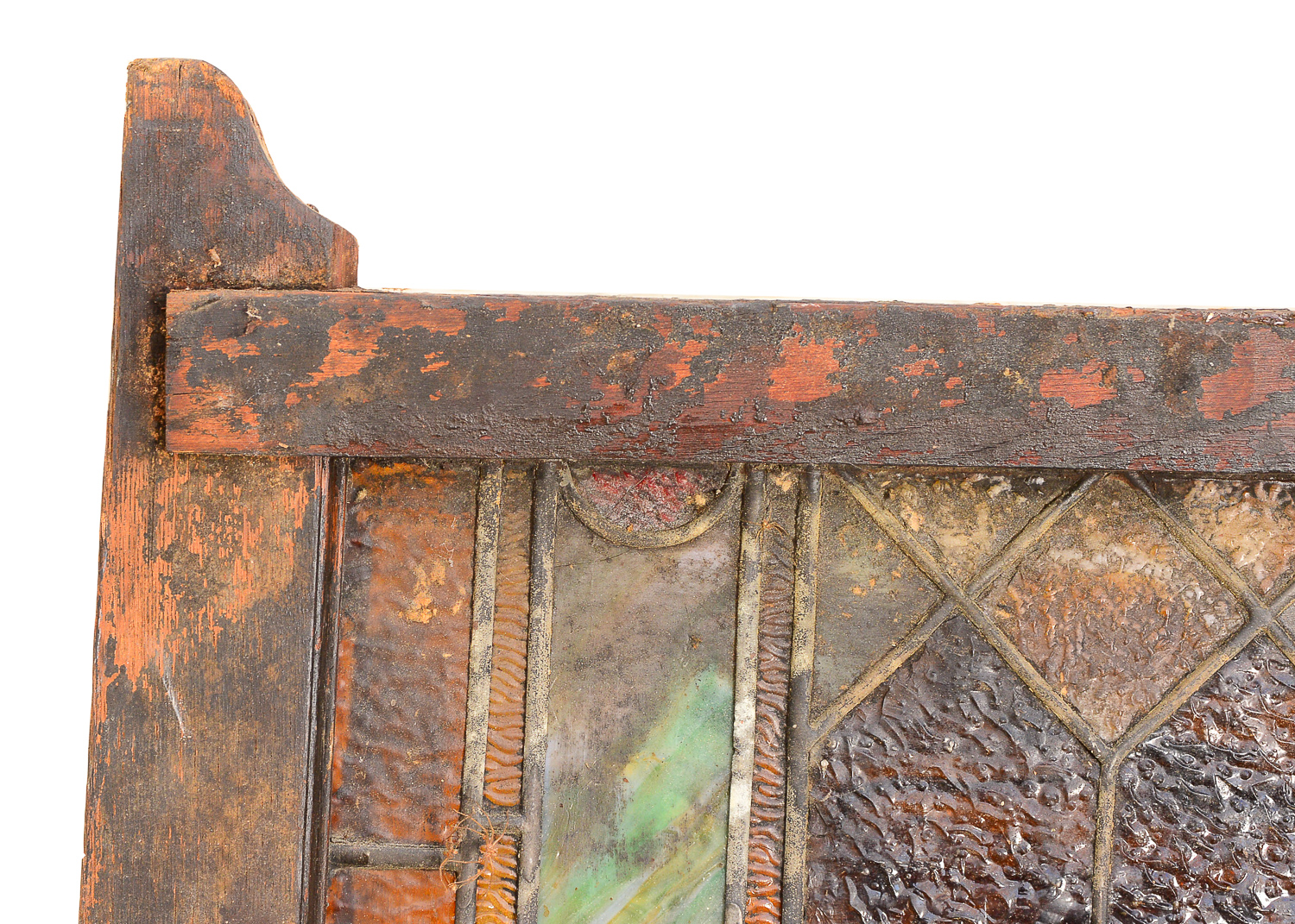 Large 11.2' Antique Art Nouveau Stained Glass Window