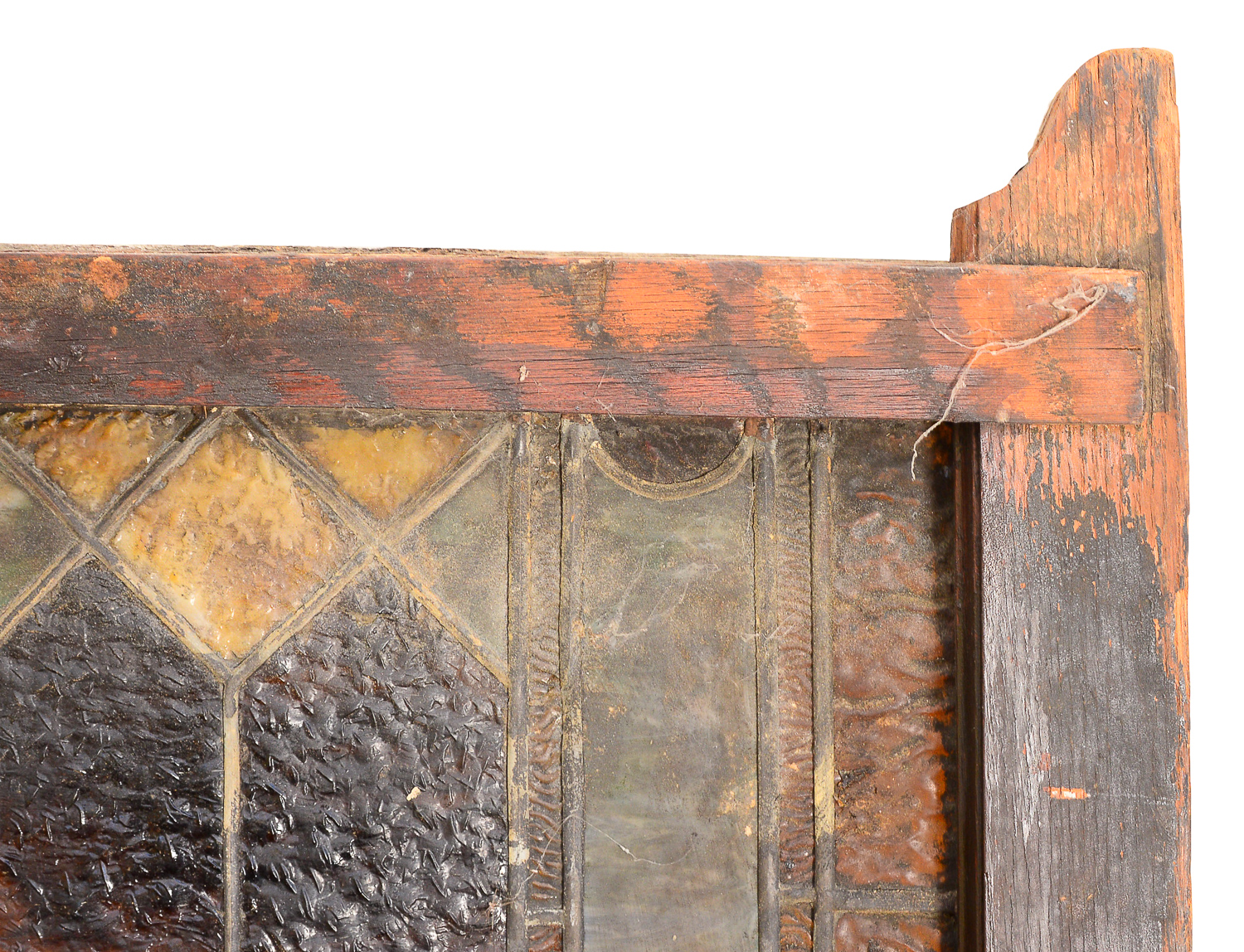 Large 11.2' Antique Art Nouveau Stained Glass Window