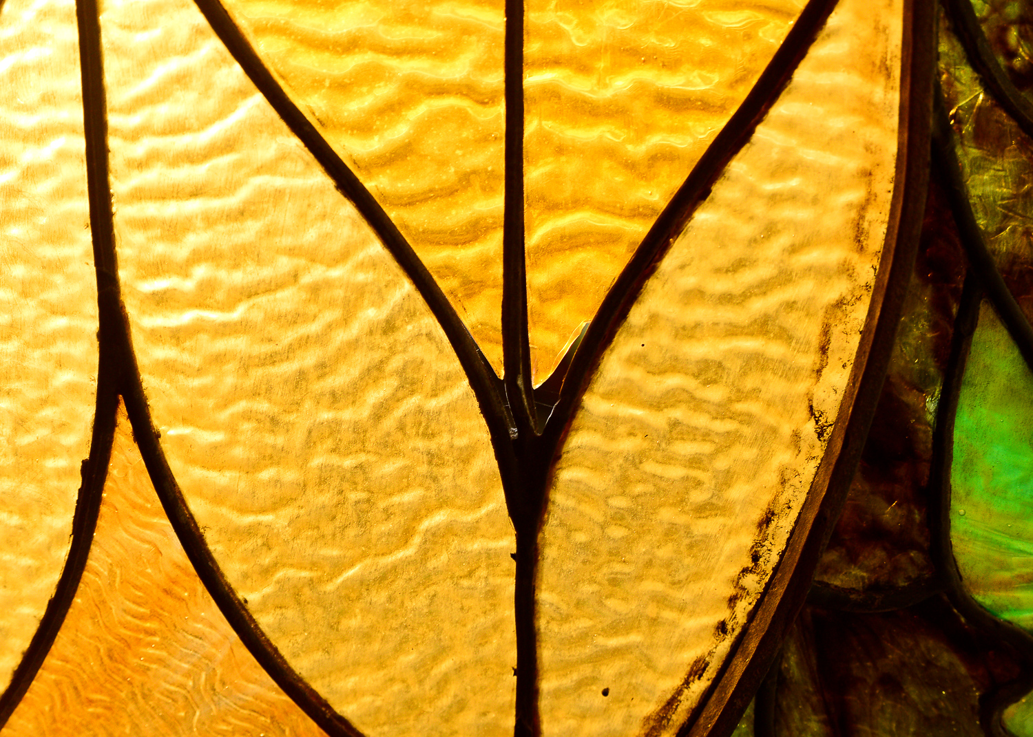 Large 11.2' Antique Art Nouveau Stained Glass Window