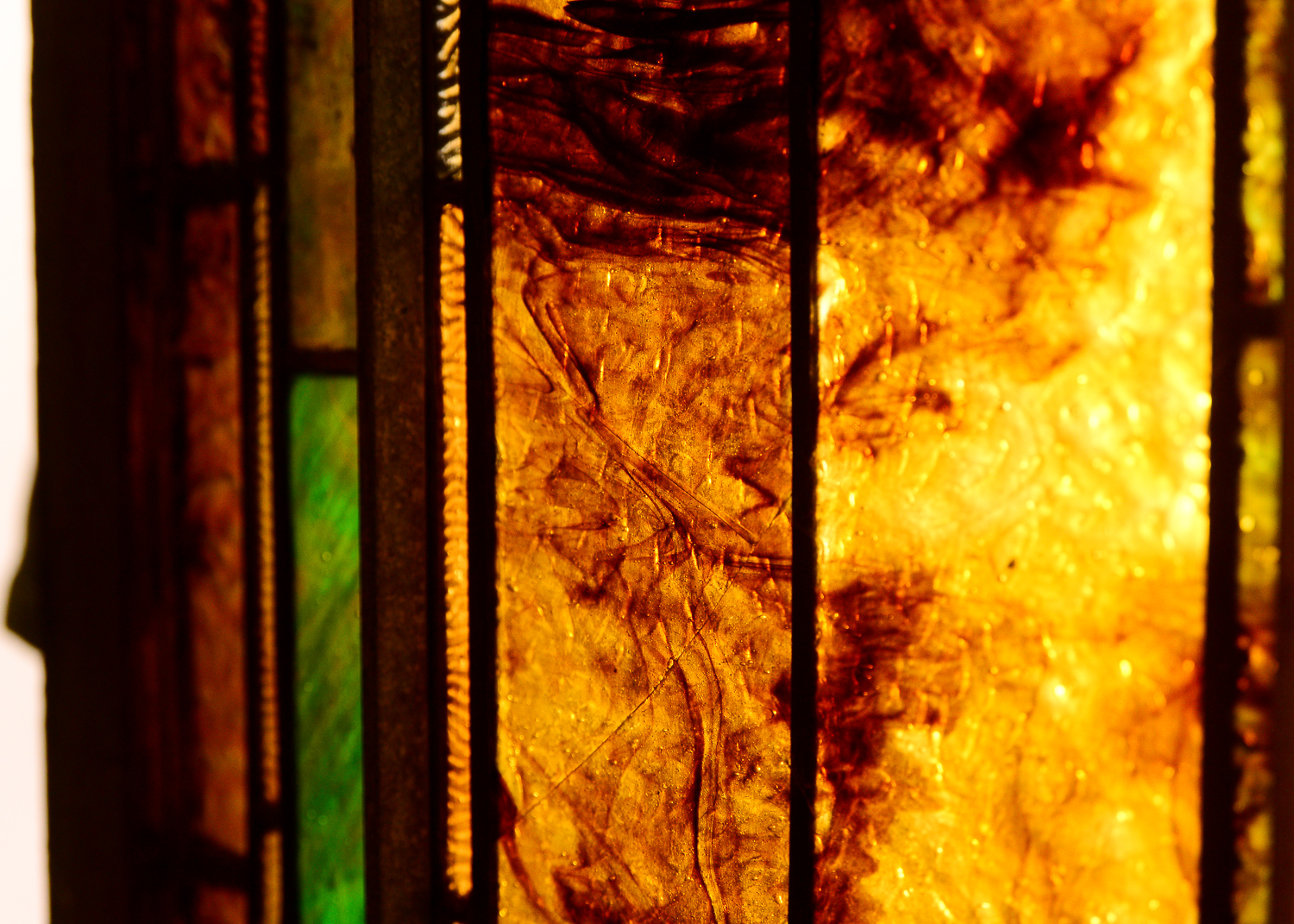 Large 11.2' Antique Art Nouveau Stained Glass Window