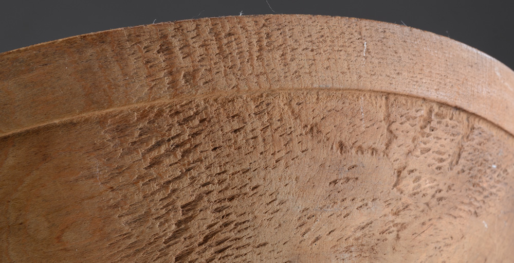 Antique Primitive Turned and Hand Painted Wood Bowl