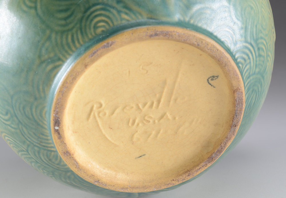 Roseville Art Pottery "Zephyr Lily" Blue Jardiniere