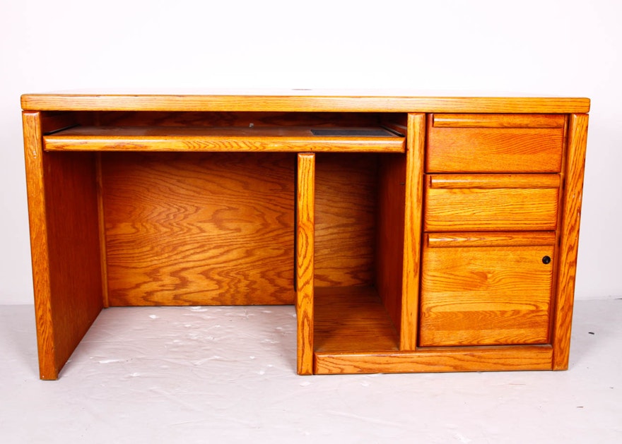 Large Oak Box Desk