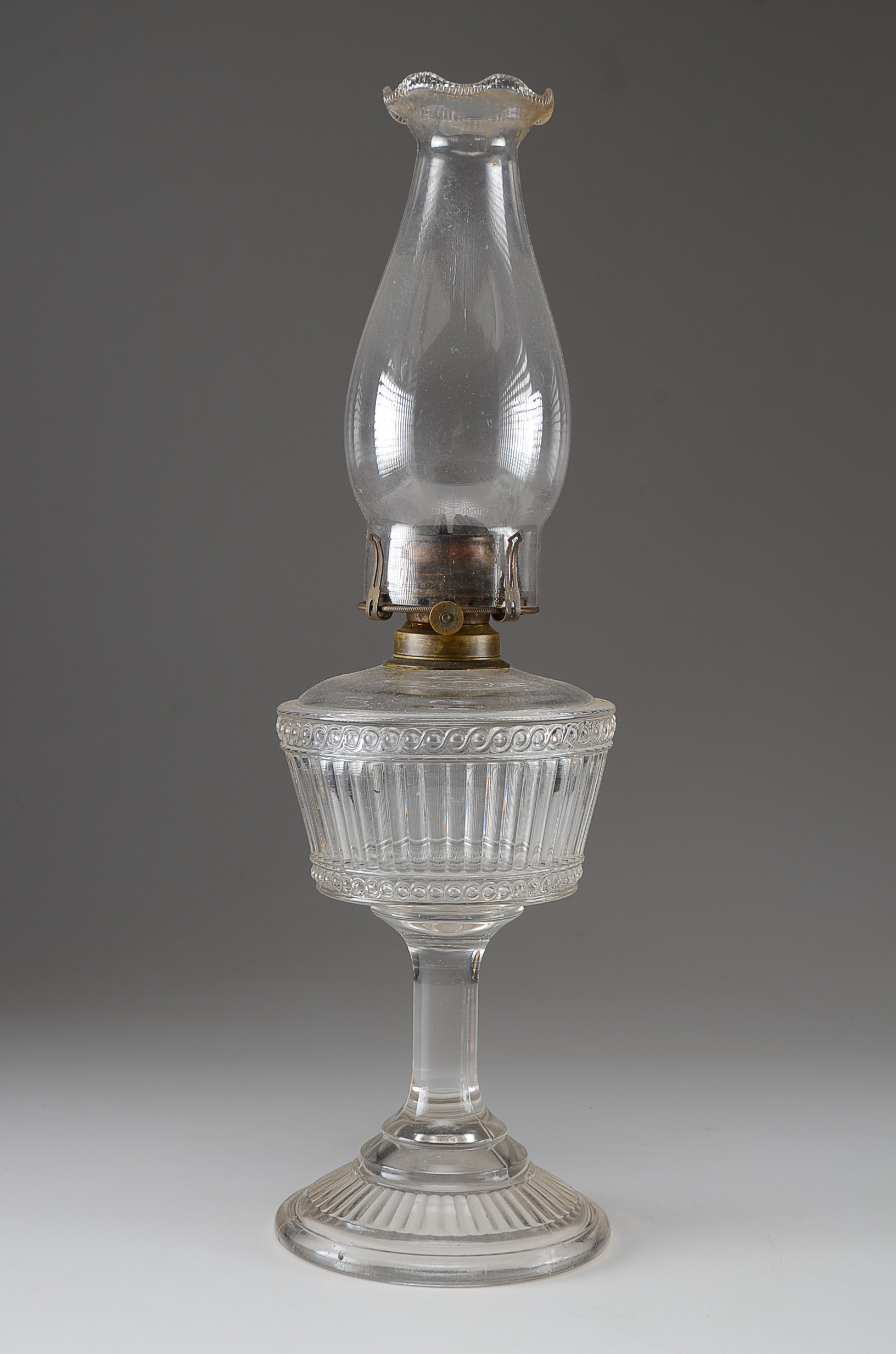 Three Kerosene Pressed Glass Lamps