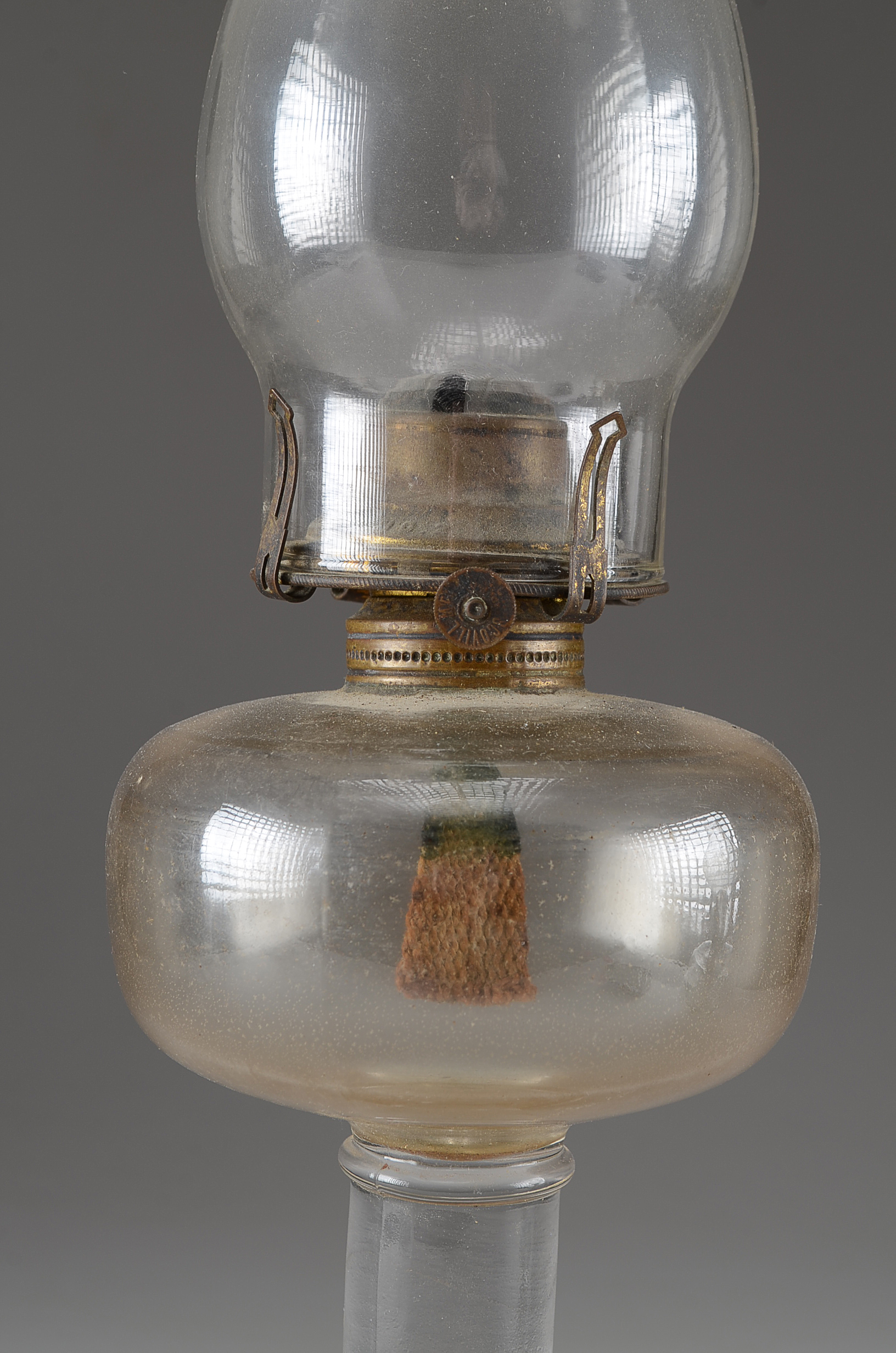 Three Kerosene Pressed Glass Lamps