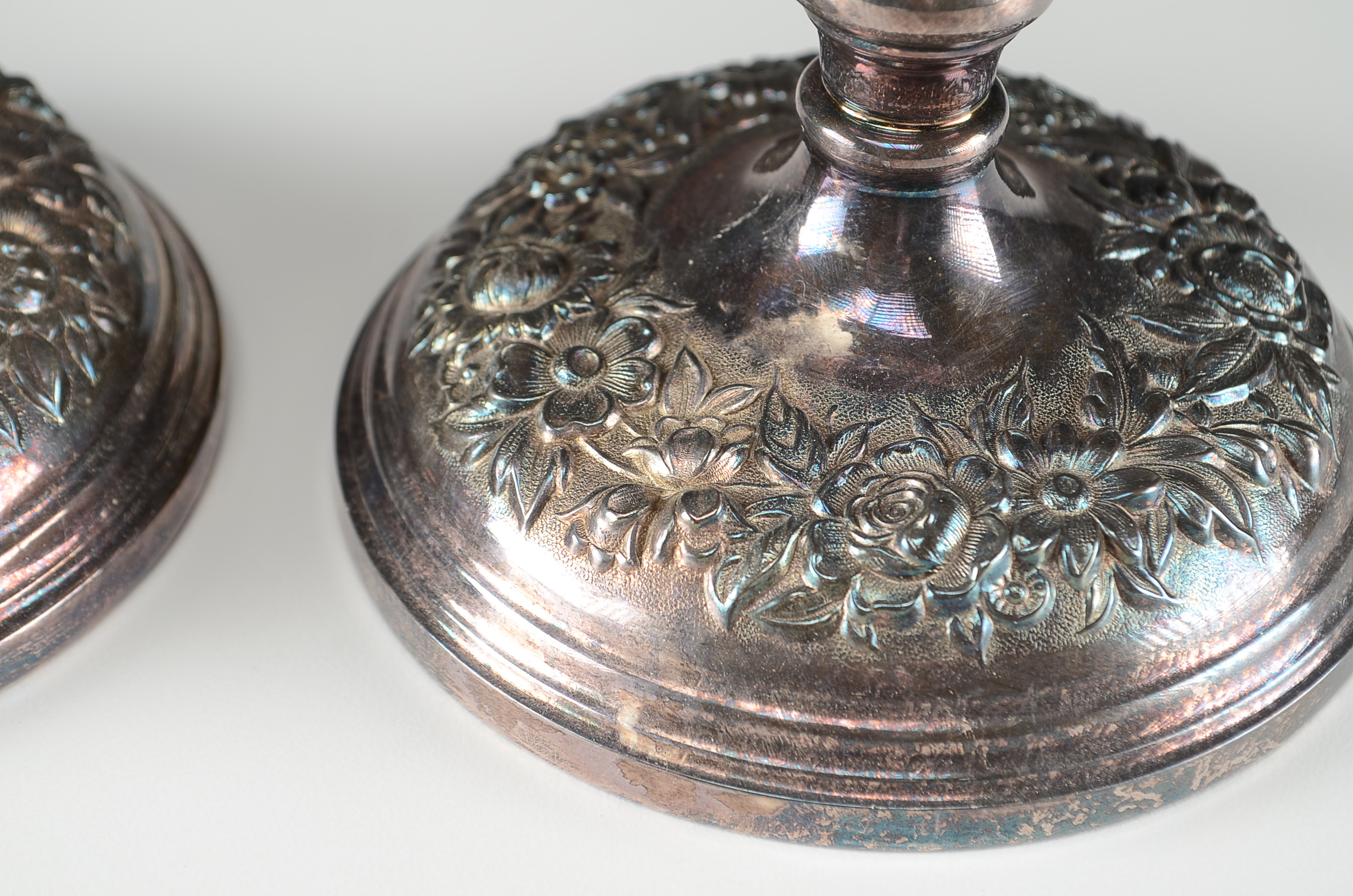 Pair of Kirk Stieff Silver Plate Candle Holders