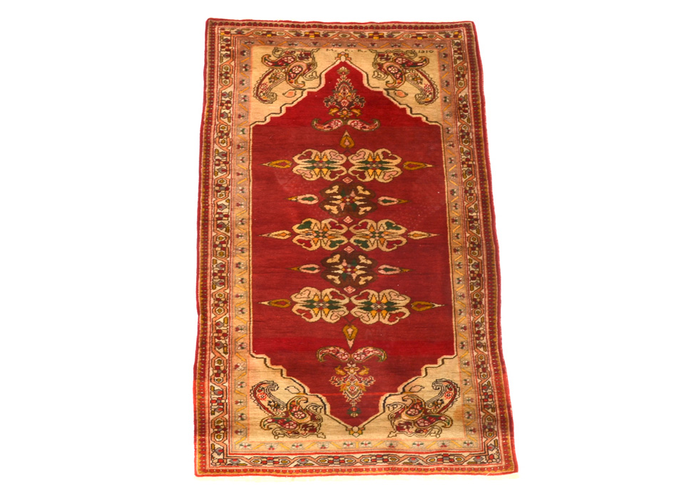 Antique Turkish Tabriz Area Rug, Signed