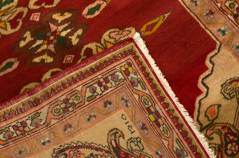 Antique Turkish Tabriz Area Rug, Signed