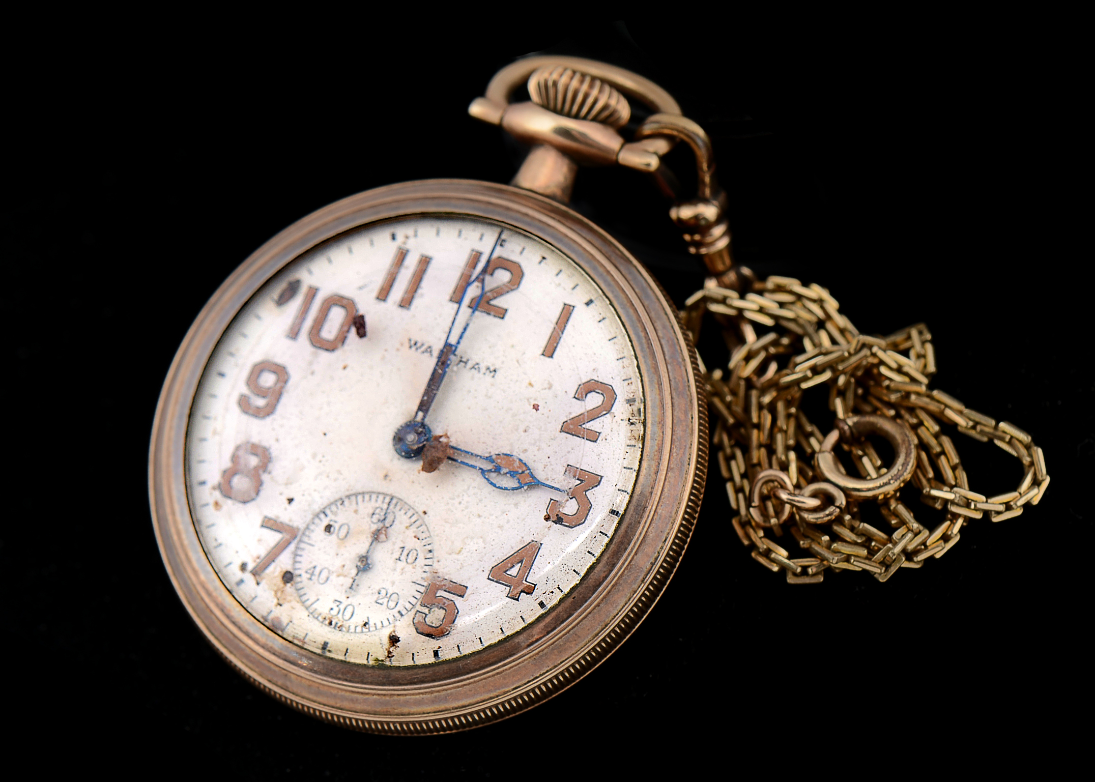 1905 Gold Filled Open Face Pocket Watch and Fob