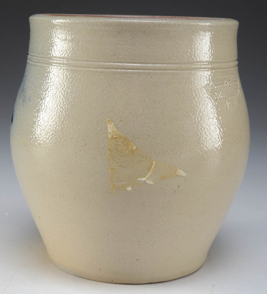 Stoneware Crock and Spatterware Chamberstick