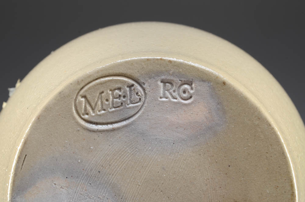 Stoneware Crock and Spatterware Chamberstick