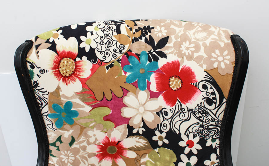 Pair of Upholstered Wingback Chairs and Ottoman