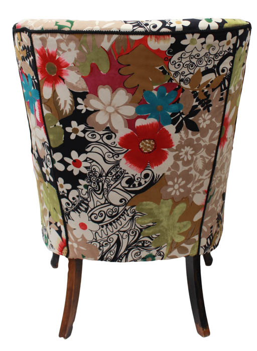 Pair of Upholstered Wingback Chairs and Ottoman