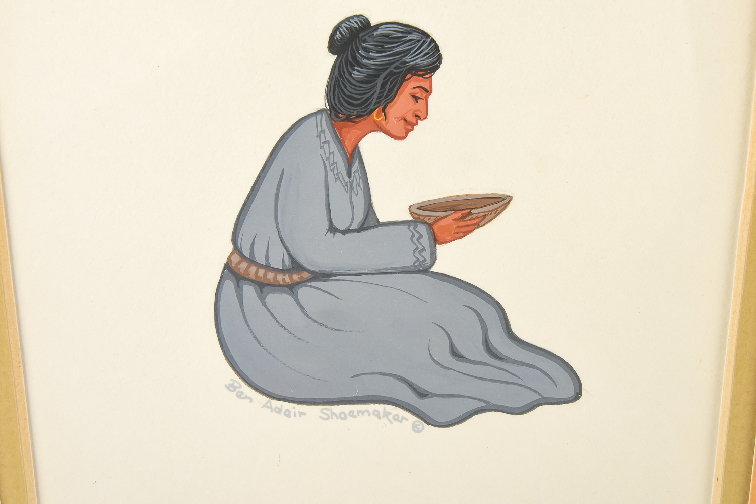 Native American Ben Adair Shoemaker Gouache Painting