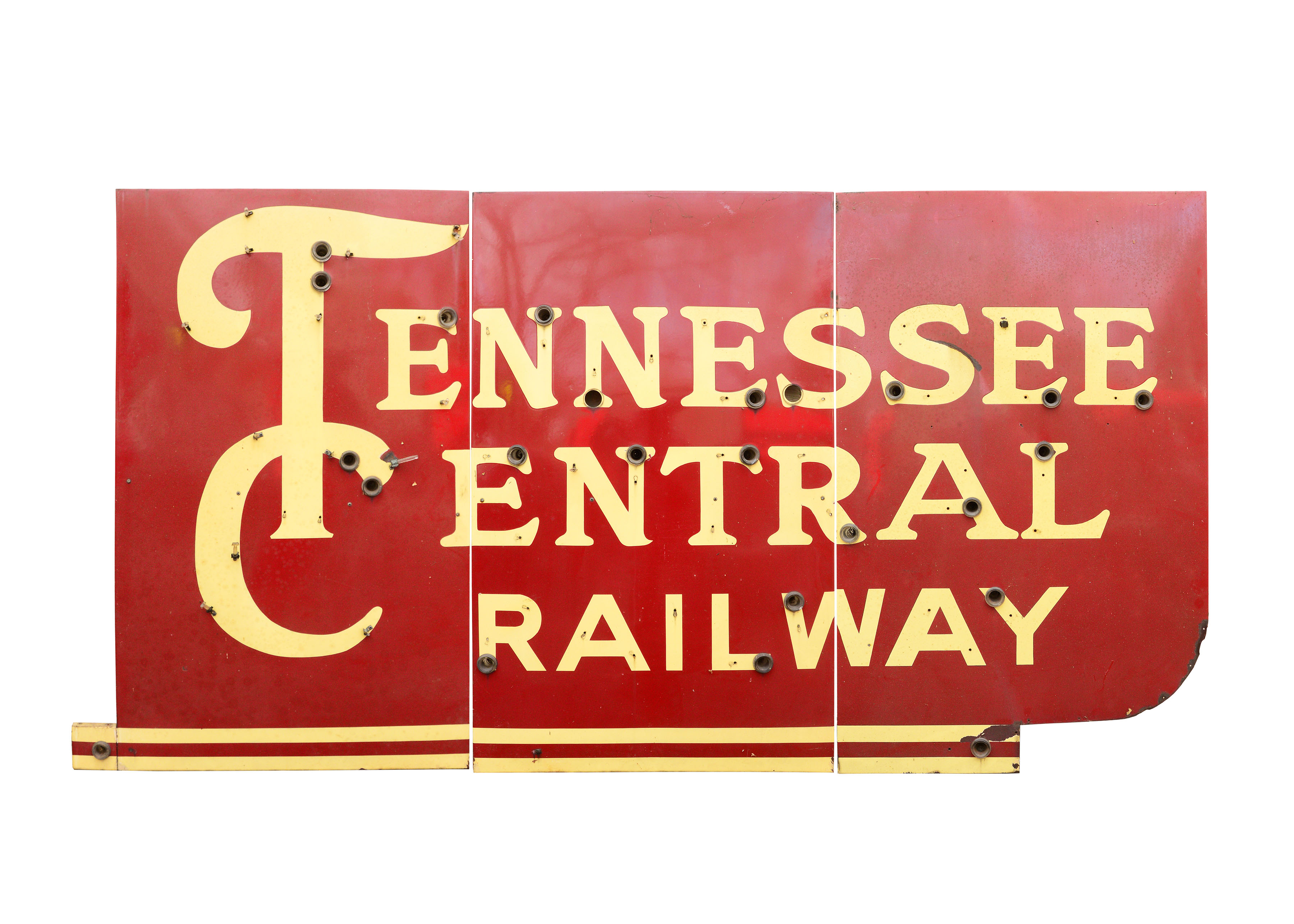 Circa 1940s Tennessee Central Railway Double-Sided Neon Sign