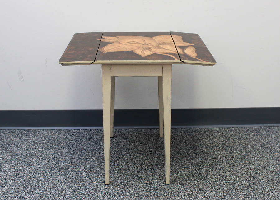 Floral Side Table with Leaves