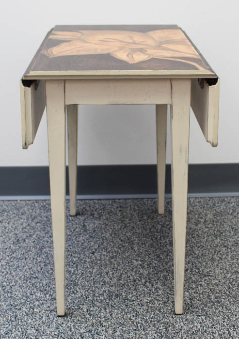 Floral Side Table with Leaves