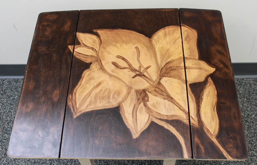 Floral Side Table with Leaves
