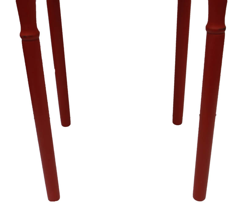 Red Floral Side Table with Tray