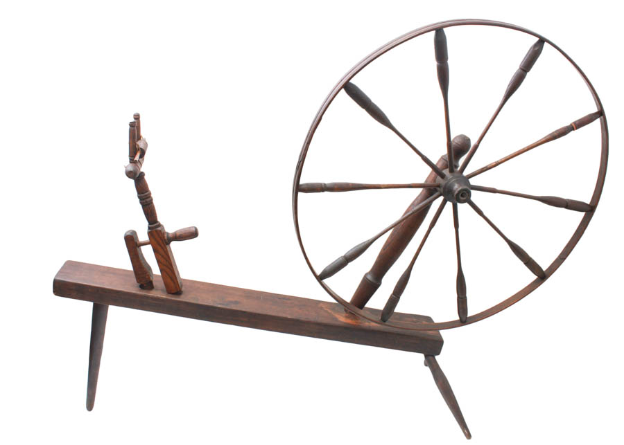 Large Mahogany Spinning Wheel