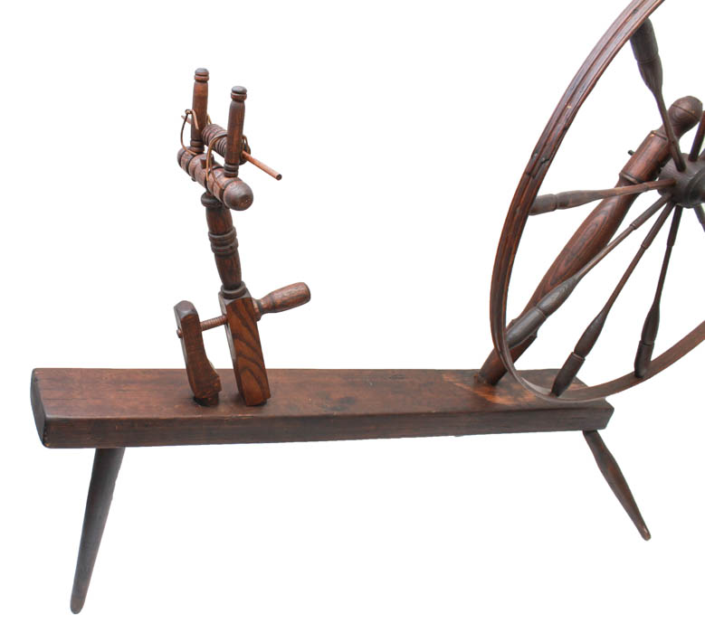 Large Mahogany Spinning Wheel
