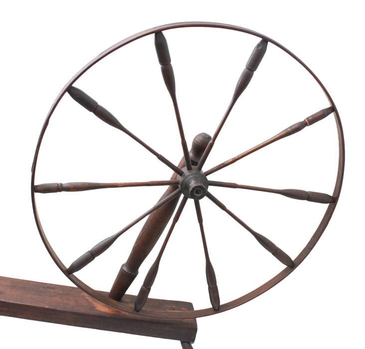 Large Mahogany Spinning Wheel