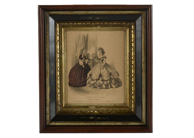 Hand-Colored French Fashion Print Reproduction