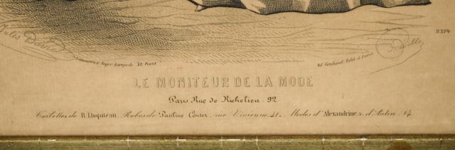 Hand-Colored French Fashion Print Reproduction