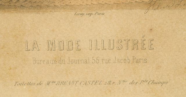 1880s Hand Colored French Fashions Framed Lithographs