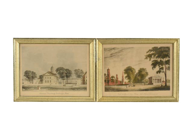 Harvard And Yale College Framed Borghese Lithographs