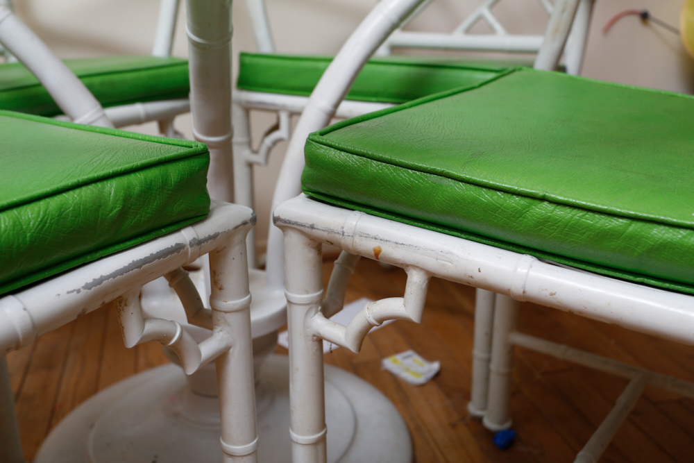 Vintage Meadowcraft Faux Bamboo Kitchen Table with Chairs
