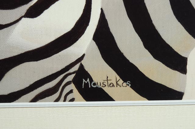 Peter Moustakos Offset Lithograph of Zebras