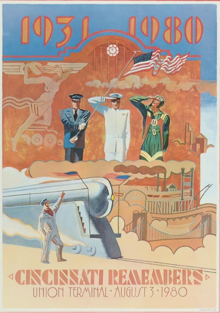 Vintage 1980 Cincinnati Union Terminal Poster