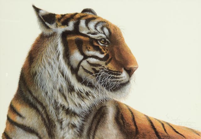 Imogene  Farnsworth Artist Proof Offset Lithograph "Tiger"