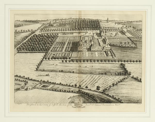 Johannes Kip Bookplate Etching of County of Suffolk