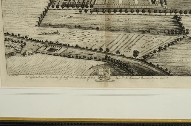 Johannes Kip Bookplate Etching of County of Suffolk