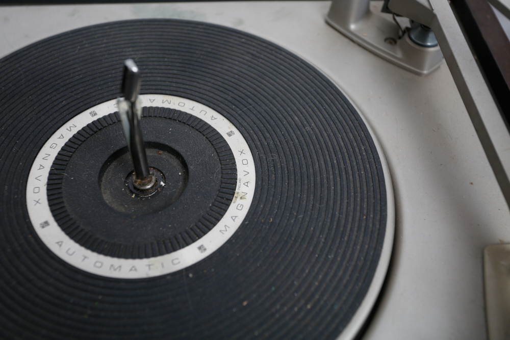 Vintage Magnavox Automatic Record Player with Speakers