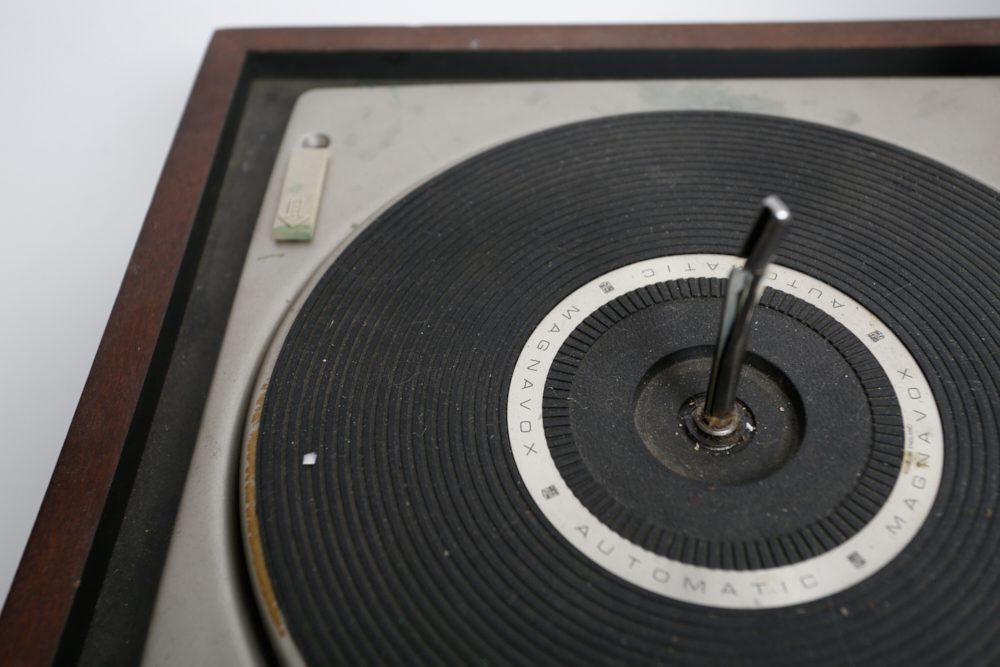 Vintage Magnavox Automatic Record Player with Speakers