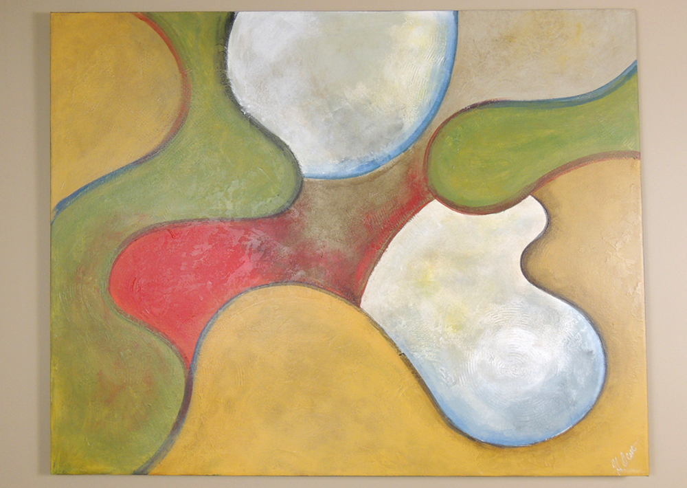 Large Modern Abstract Oil Painting Signed H. Scott